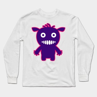 Cute Purple Cartoon Monster Long Sleeve T-Shirt